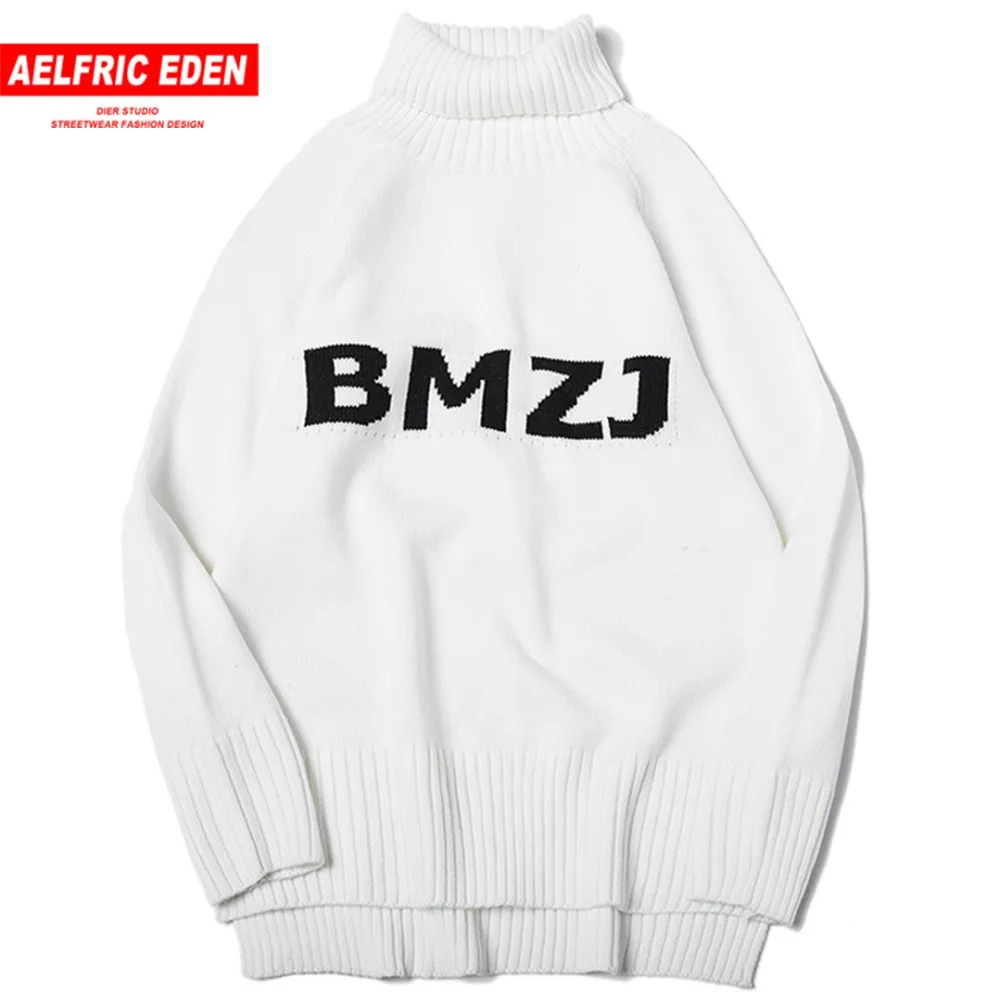 Aelfric Eden Letter Embroidery Turtleneck Casual Sweater