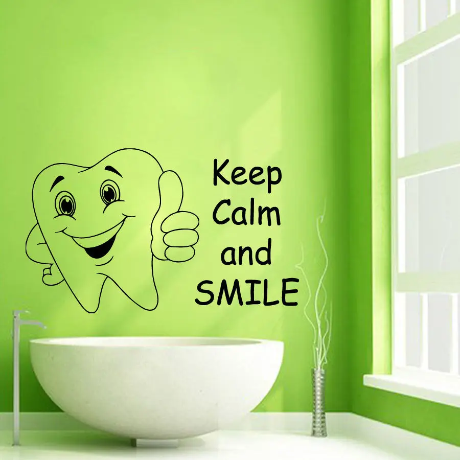 DCTAL Tooth Teeth Sticker Dentist Decal Muurstickers Poster Vinyl Art Wall Decals Pegatina Decor Mural Teeth Sticker