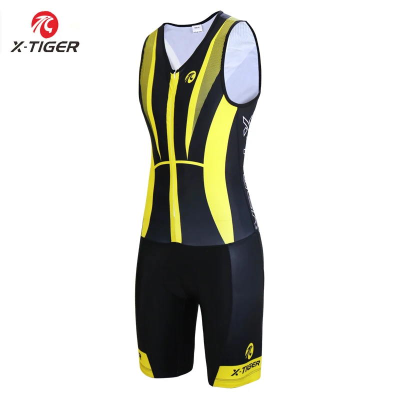 

X-Tiger Pro Triathlon Sleeveless Cycling Jersey Sponge Pad Cycling Skinsuit Uniform Quick-dry Running Swimming Bike Wear