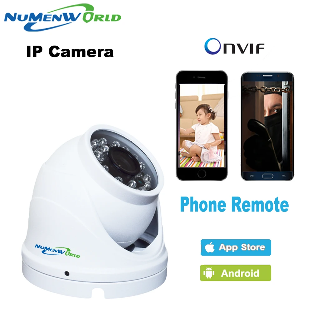 Ip камера Onvif 1280*720P HD 1.0MP купольная мини для дома и на улице в течение дня ночи P2P Plug &