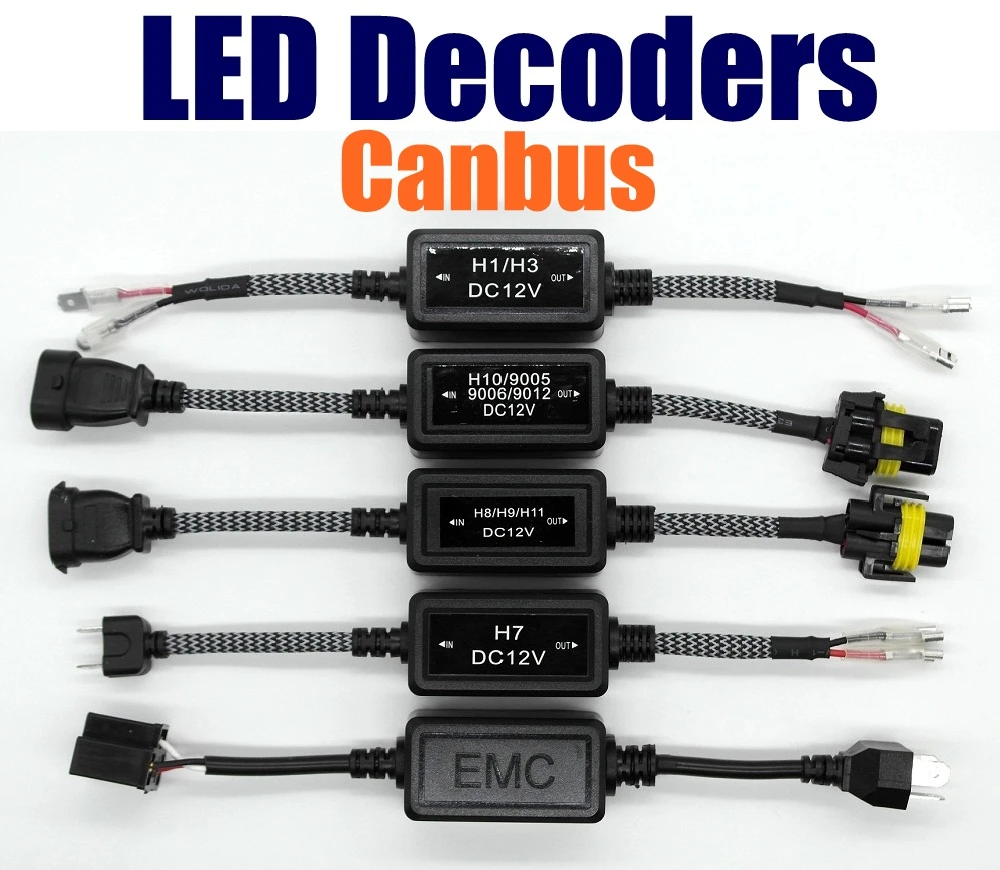 

2pcs Canbus Decoder Resistor H7 LED Canbus Adapter Error Free H1 H4 H11 9005 9006 Car Fog Lamp Light Wire Harness Adapter