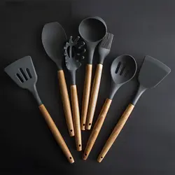 Силиконовая лопаточка термостойкая суповая ложка антипригарная специальная кухонная лопатка кухонные инструменты