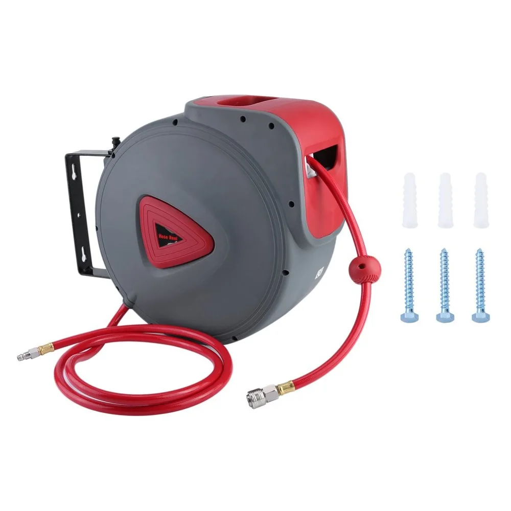 

30M UV-Resistant Compressed Air Hose Reel Automatic Hose Reel With Removable Wall Bracket Garage Workshop Accessories