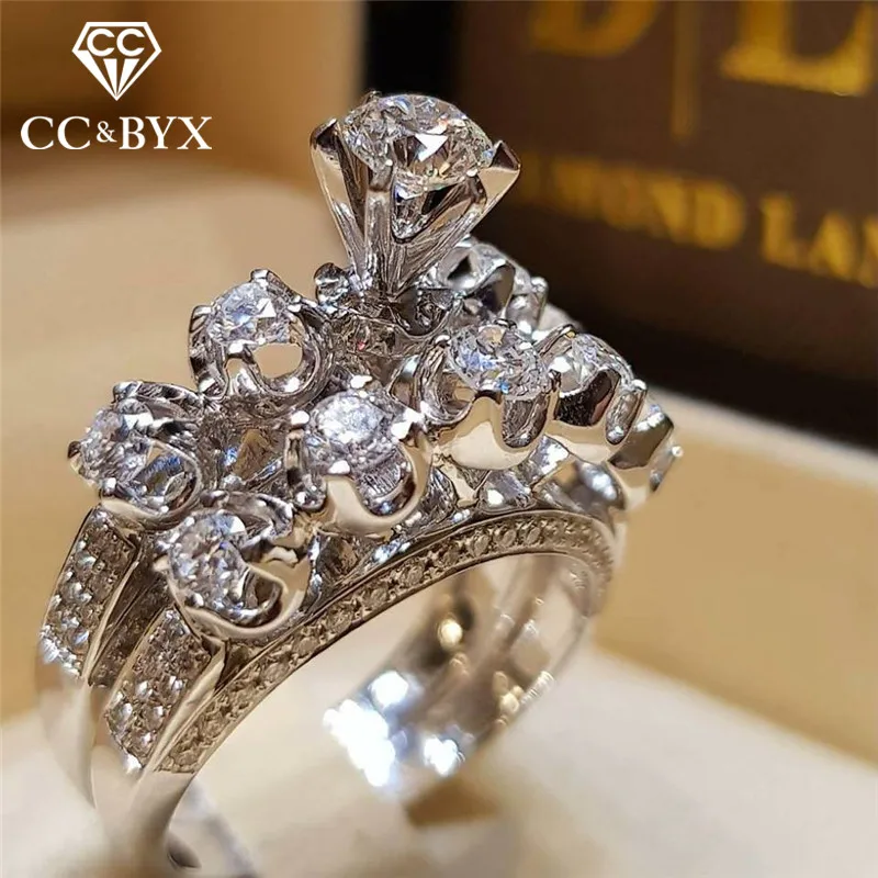 

CC Rings For Women Creative Hollow Cubic Zirconia Engagement Set Ring Wedding Bridal Vintage Jewelry Drop Shipping CC2189