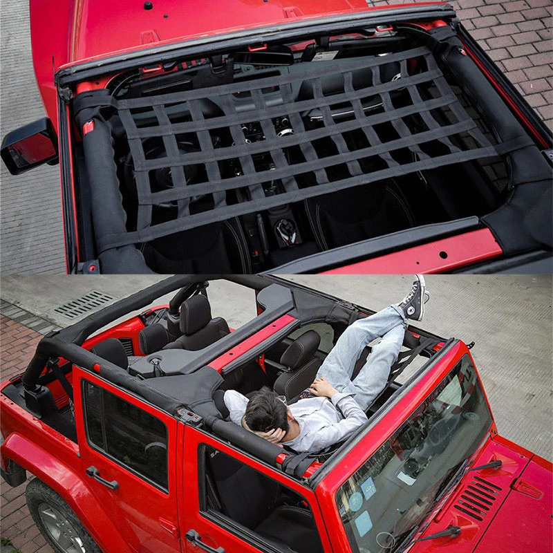 Heavy Duty Cargo Roof Top Soft Cover Rest Bed Hammock for Jeep Wrangler JK 07-18