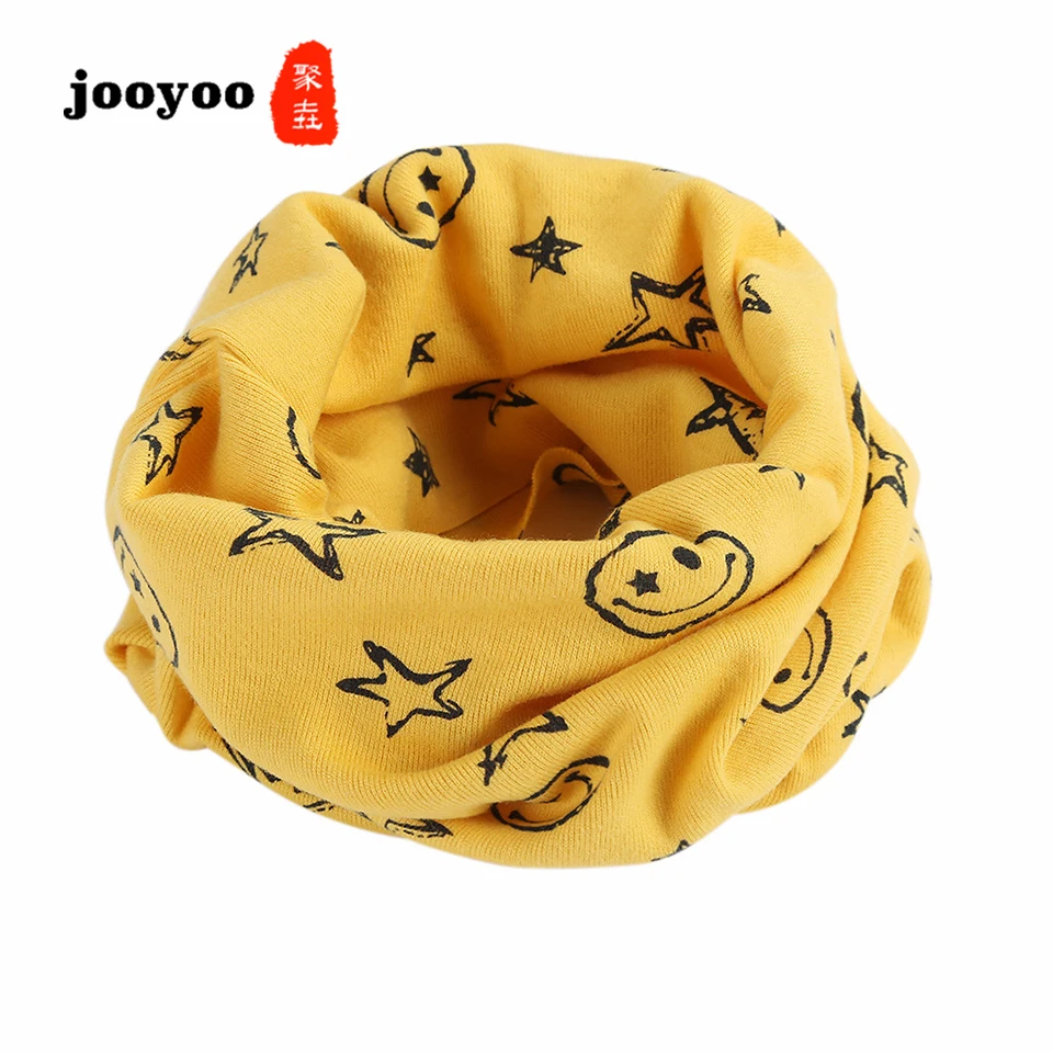 Модный шарф со звездами со смайликом, шарф в Корейском стиле, детская одежда, хлопковый детский шарф со смайликом и звездами jooyoo