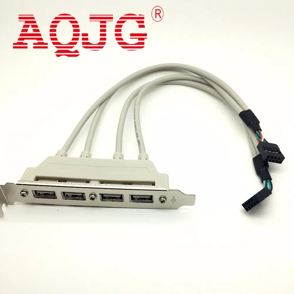1pc PCI 4 ports usb 2.0 female screw to motherboard 9pin header cable