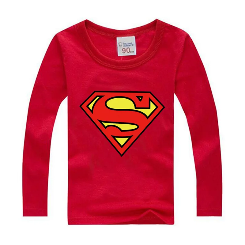 Футболки с длинными рукавами для мальчиков, г., осенняя футболка с суперменом хлопковая одежда для детей от 1 до 15 лет топы для маленьких девочек, футболки, одежда - Цвет: gules