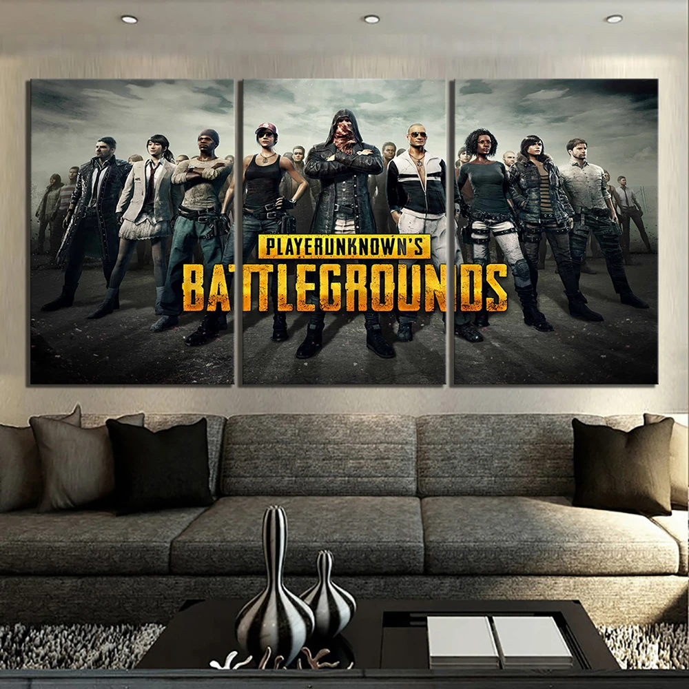 3 Buah PLAYERUNKNOWNS BATTLEGROUNDS Permainan Poster PUBG Gambar