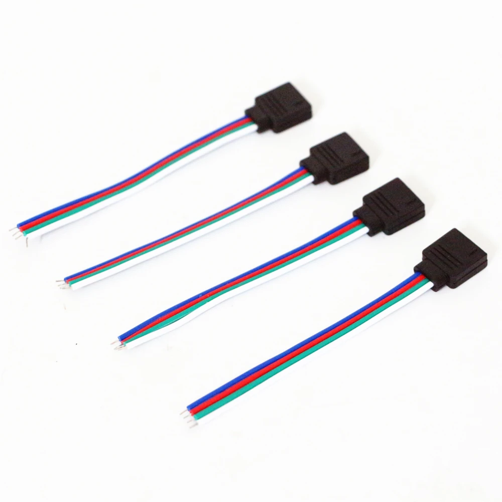 10 шт./лот см 4 Pin RGB Светодиодная лента женский разъем провод для 5050 3528 2835 4pin