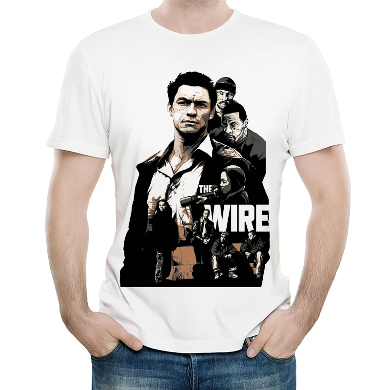 

The Wire T Shirt White Color Mens Fashion Short Sleeve The Wire Logo T-shirt Tops Tees tshirt Casual T-shirt