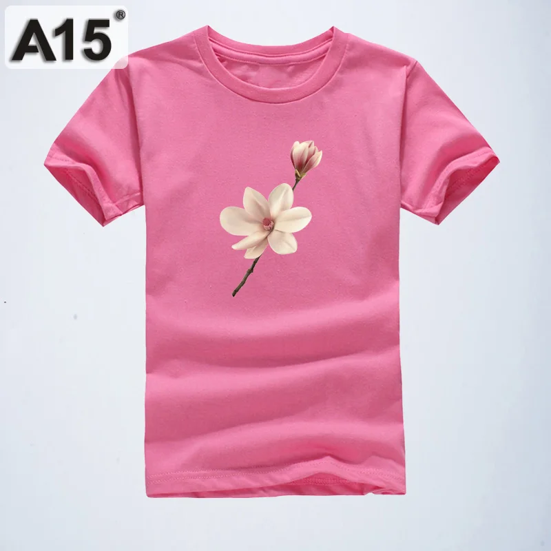 A15 T-shirt 3D Kids T Shirt White Cartoon Printed Summer T-shirt for Girl Big Boys Cotton Plain Short Tee Size 8 10 12 Year