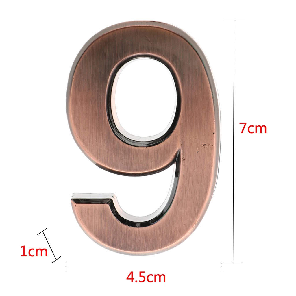 ABS Plastic Copper Plaque Number Office Building Apartment Door Address Digits Sticker Plate Sign