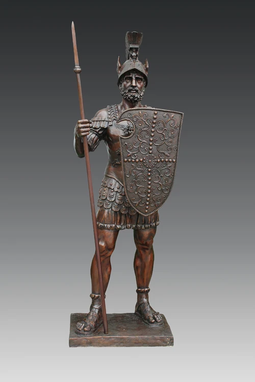 Европейский большой в натуральную величину бронзовые статуи воины вилла Открытый Сад Украшения Рыцари скульптуры домашний декор - Цвет: bronze