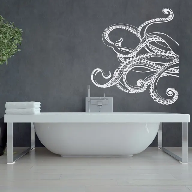 Octopus S Silhouette Wall Stickers Bathroom Living Room Octopus S Silhouette Wall Stickers Bathroom Living Room Decal Poster Murals Vinyl Sticker Home Decals