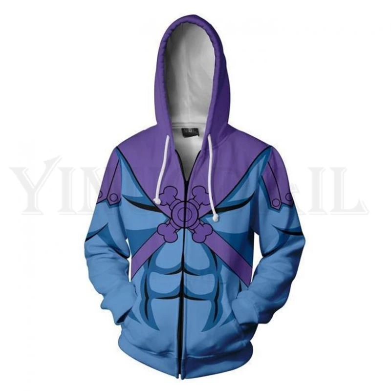 

Anime Master of the Universe Hoodie Men and Women Zipper Hoodies 3d Print Hooded Jacket for Boys Harajuku Streetwear Cosplay