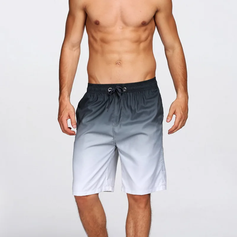 

MJARTORIA Men's Beach Shorts Summer Water Sports Trainning Surfing Trunks Quick Dry Gradient Shorts Elastic Drawstring For Male
