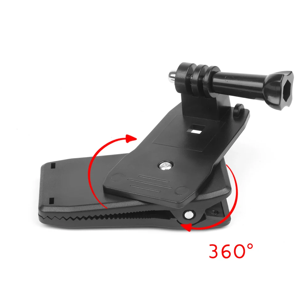 

360 Degree Rotatable Backpack Travel Quick Release Clamp Clip Hat Mount for dji osmo pocket for Gopro Hero 7 6 5 4 3 Yi 4k Sjcam