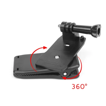 

360 Degree Rotatable Backpack Travel Quick Release Clamp Clip Hat Mount for dji osmo pocket for Gopro Hero 7 6 5 4 3 Yi 4k Sjcam
