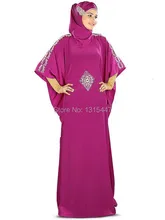 New Dubai Kaftan Purple Silky Satin Long Prom Dresses 2016 Vestido Longo Fancy Muslim Hijab Long Evening Dresses To Party