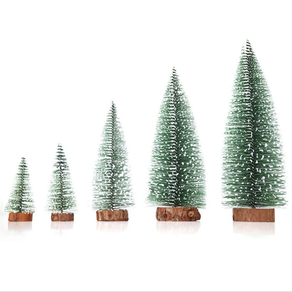 

5Pcs Mini Christmas Tree Stick White Cedar Desktop Small Christmas Tree Mini Christmas tree with Color Atmosphere Lights New