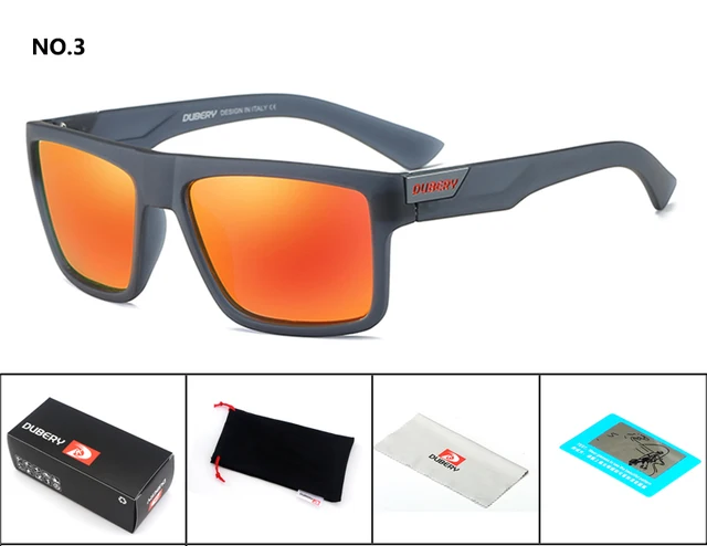 DUBERY Mens Sport Polarized Sunglasses Outdoor Riding Square Windproof Eyewear D918