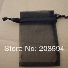 500 шт./лот черный упаковка ювелирных изделий тянущаяся органза сумки 7x9 см, пакеты для свадебных подарков и пакетов