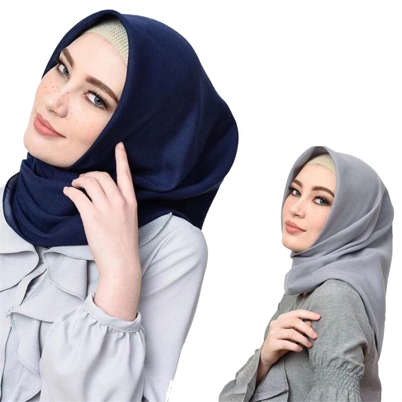 

100*180cm Solid Color Muslim Cotton Women Hijab Scarf foulard femme Islamic soft thin headscarf long shawls Arab Head Wraps