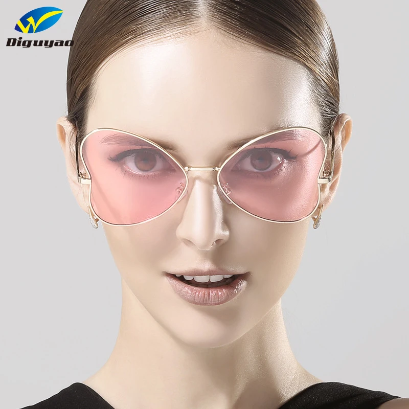 DIGUYAO new butterfly sunglasses women fashion glasses metal designer