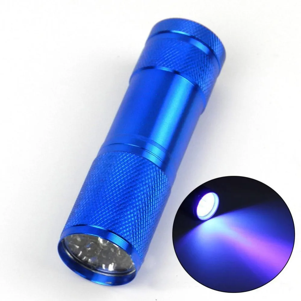 Ultra Violet 9 LED UV Blacklight Mini Flashlight Torch Light Lamp