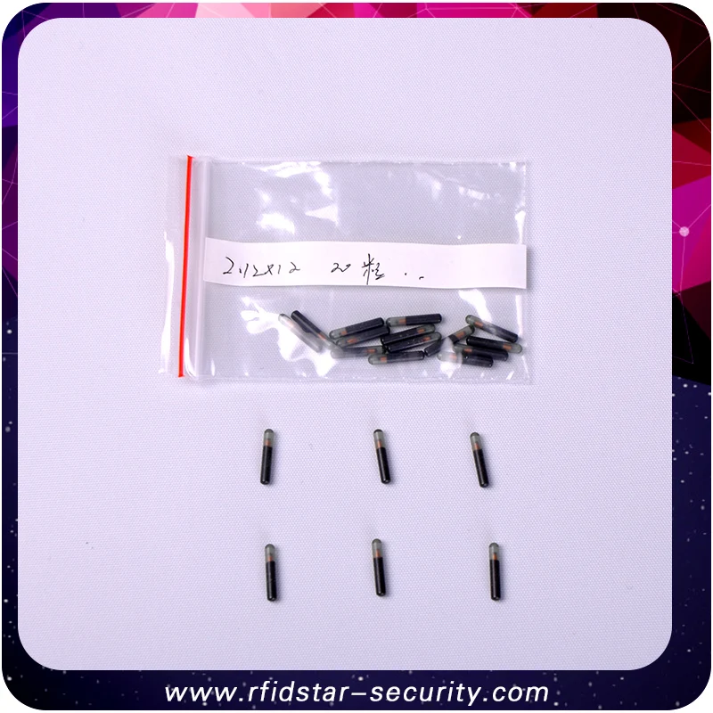 

50PCS/Lot 134.2KHz ICAR FDX-B Animal RFID 2.12*12mm microchip for Animal Identification