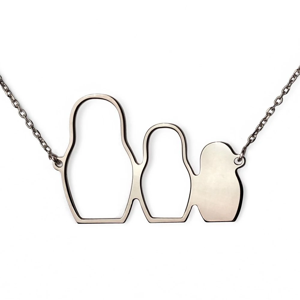 10pcs Newest Unique 3 Matryoshka Chokers Necklace Pendant Silver&ampGold Nesting Dolls Jewelry Christmas Gift For Best Friend | Украшения и