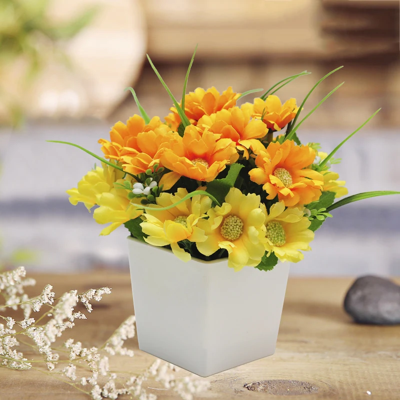 Flone Multiple Styles Artificial Cheap Butterfly Orchid Flower Bonsai Plant Fake Flowers Wedding Home Bedroom Garden Decoration (8)