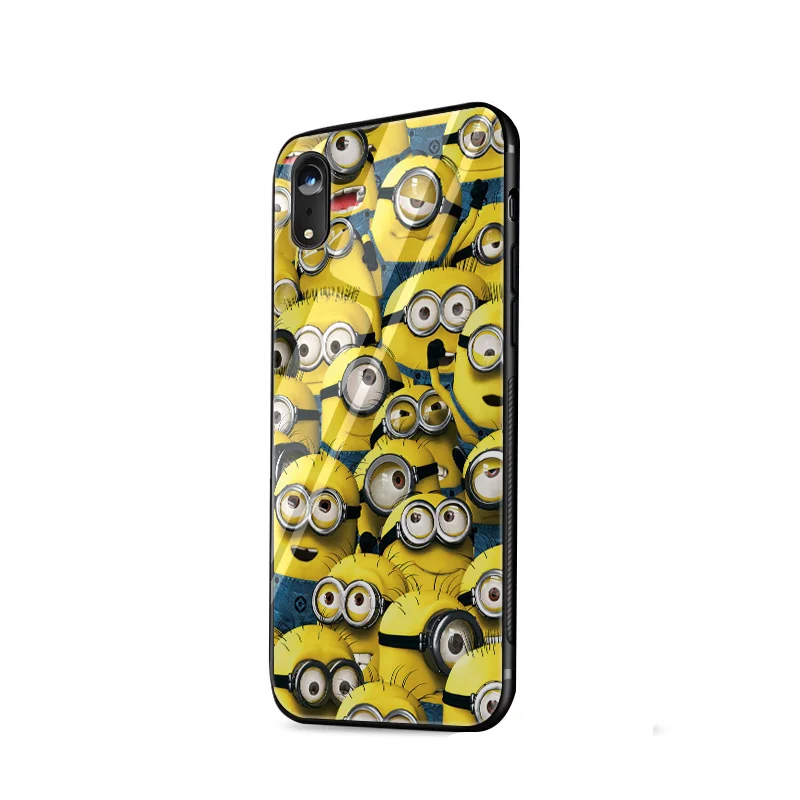 Desxz Желтый Миньон Симпатичные Аниме уникальный случай Стекло для Iphone 5, 5s, SE 6 6s 7 8 Plus X XS Max XR Защитная крышка - Цвет: G5