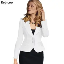 Женская осенне-зимняя одежда с длинным рукавом и отложным воротником на пуговицах, одежда для работы, Офисная верхняя одежда, пиджак, блейзер