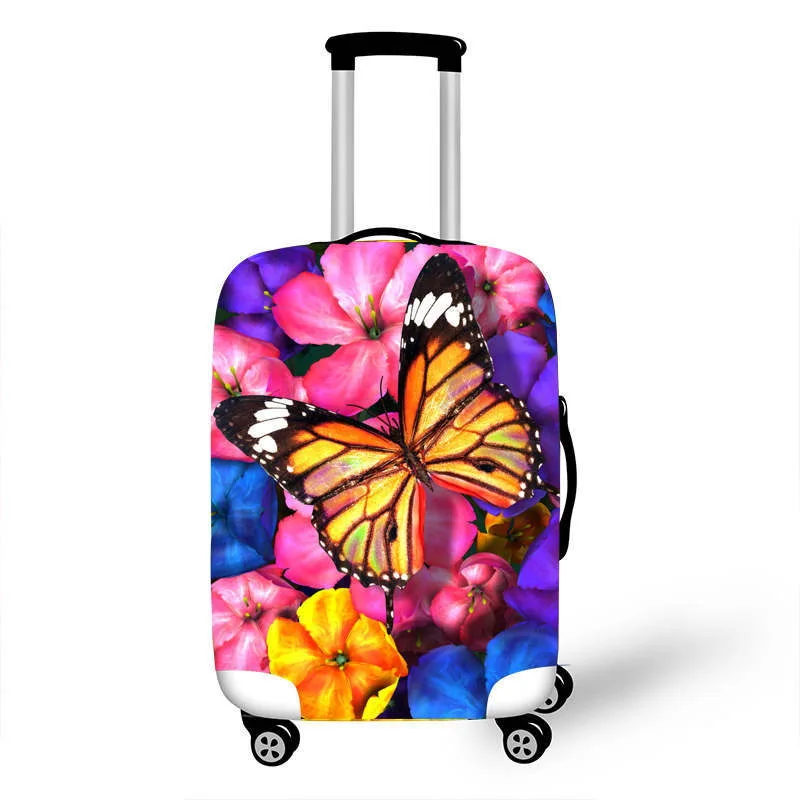 Чехол на колесиках с принтом бабочки, защитный чехол, 18-28 дюймов, эластичный Чехол для багажа, чехол для багажа, аксессуары для путешествий - Цвет: 2