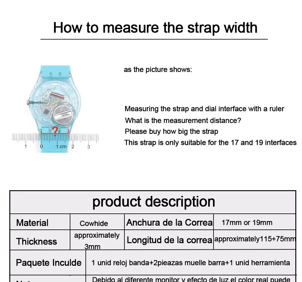Аксессуары для часов кожаный ремешок Мужская пряжка 17мм19мм для Swatch детский ремешок из телячьей кожи спортивный водонепроницаемый ремешок для часов