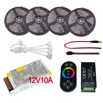 

5M-20M DC12V 30led/m Led Flexible Light 5050 SMD RGB Led Strip Set+ 6Ax3channel 18A GT666 RGB Led Controller + Power Adapter