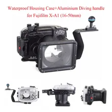40m/130ft Underwater Diving Camera Housing Case for Fujifilm X-A1 (16-50mm)+Aluminium Diving handle,Camera Waterproof Housing