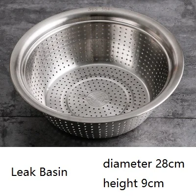 1 предмет плотная 304 раковина из нержавеющей стали горшок для овощной рассады стиральная слив - Цвет: Leak Basin 28cm