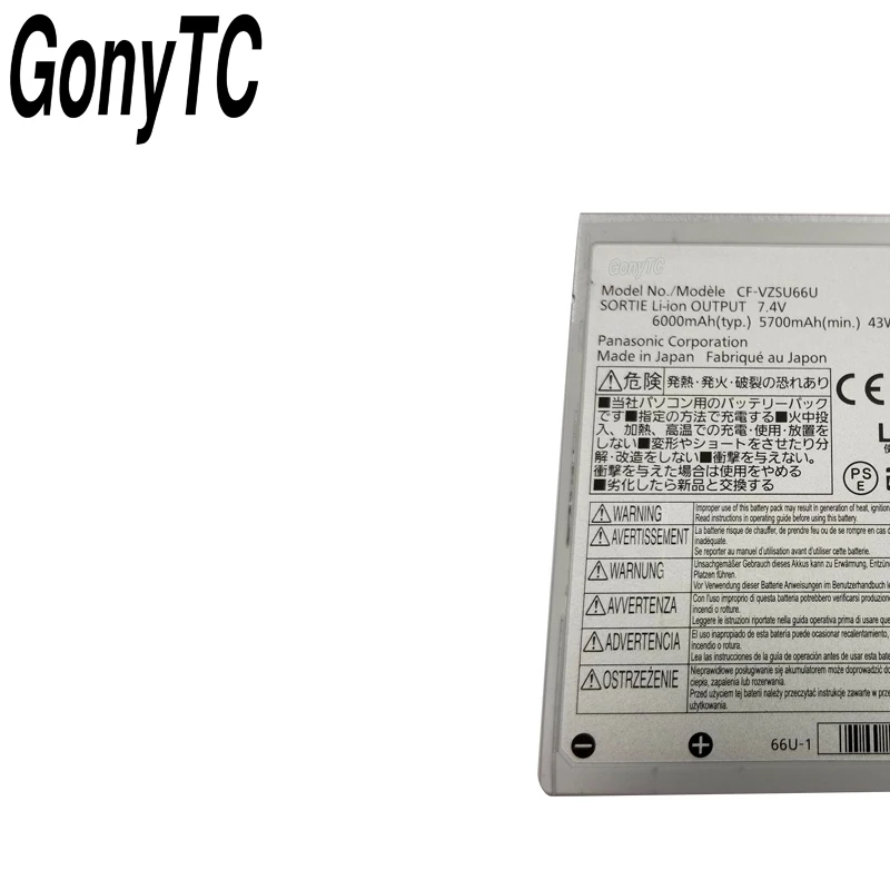 GONYTC CF VZSU66U ноутбук Батарея для Panasonic Toughbook C1 VZSU66 VZSU66R 7 4 V 5300 мА ч|Аккумуляторы