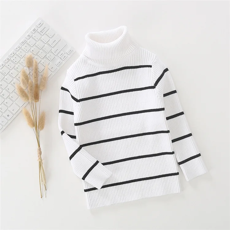 Camisola do Bebê Moda Listra Quente Sólida Algodão Meninos Camisolas Pollover Respirável Macio Malha Topos Outono Crianças Roupas 1-6y Cor 4 cor sólida algodão meninos camisolas pollover respirável