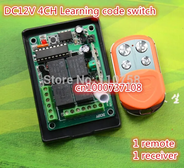 

DC12V 4CH Wireless Receiver&Transmitter Remote Control switch System Momentary/Toggle/Latched output mode 315/433 Light ON OFF