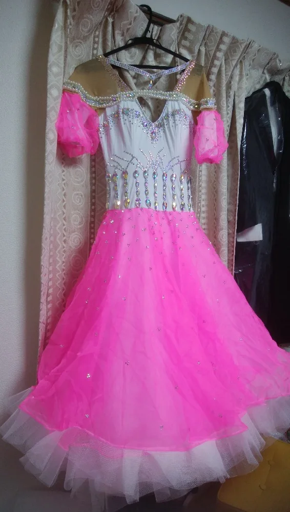

Custom-made ballroom dance dress and dress,ballroom dance dress White lycra dance dress,