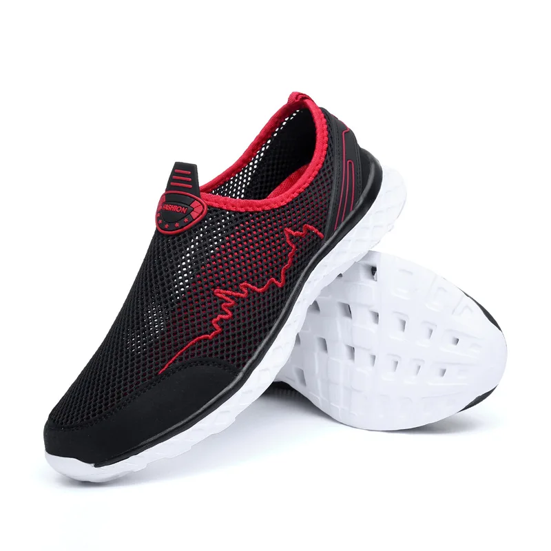Baratos Drop shipping red de pesca zapatos de agua de verano al aire libre zapatos hombres mujeres ligero de malla transpirable playa de secado rápido vadeando aguas arriba