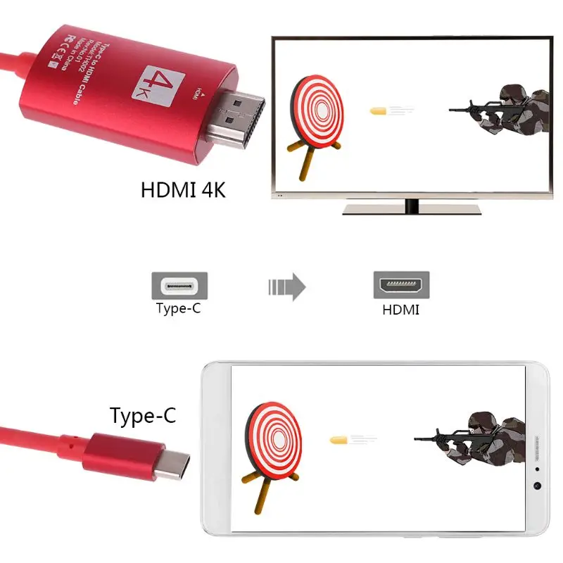 4K USB 3,1 USB-C Тип C быстрой зарядки к HDMI кабель HDTV hdmi адаптер для lenovo ThinkPad X1 MacBook Pro samsung S8 S9 NOTE8