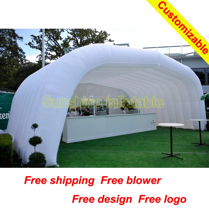 

White fashionable 8m-12mW air roof shelter inflatable tent marquee tent with air blower for advertising