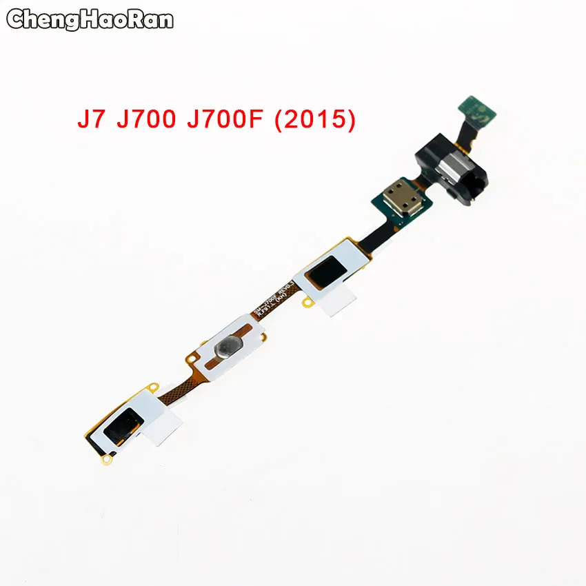 ChengHaoRan кнопки «домой гибкий кабель+ для разъема для наушников, лента с принтом Jack для samsung Galaxy J5 J500 J510 J7 J700 J710 Prime G610 On7