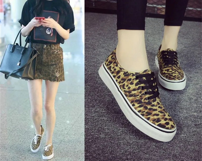 leopard flat sneakers