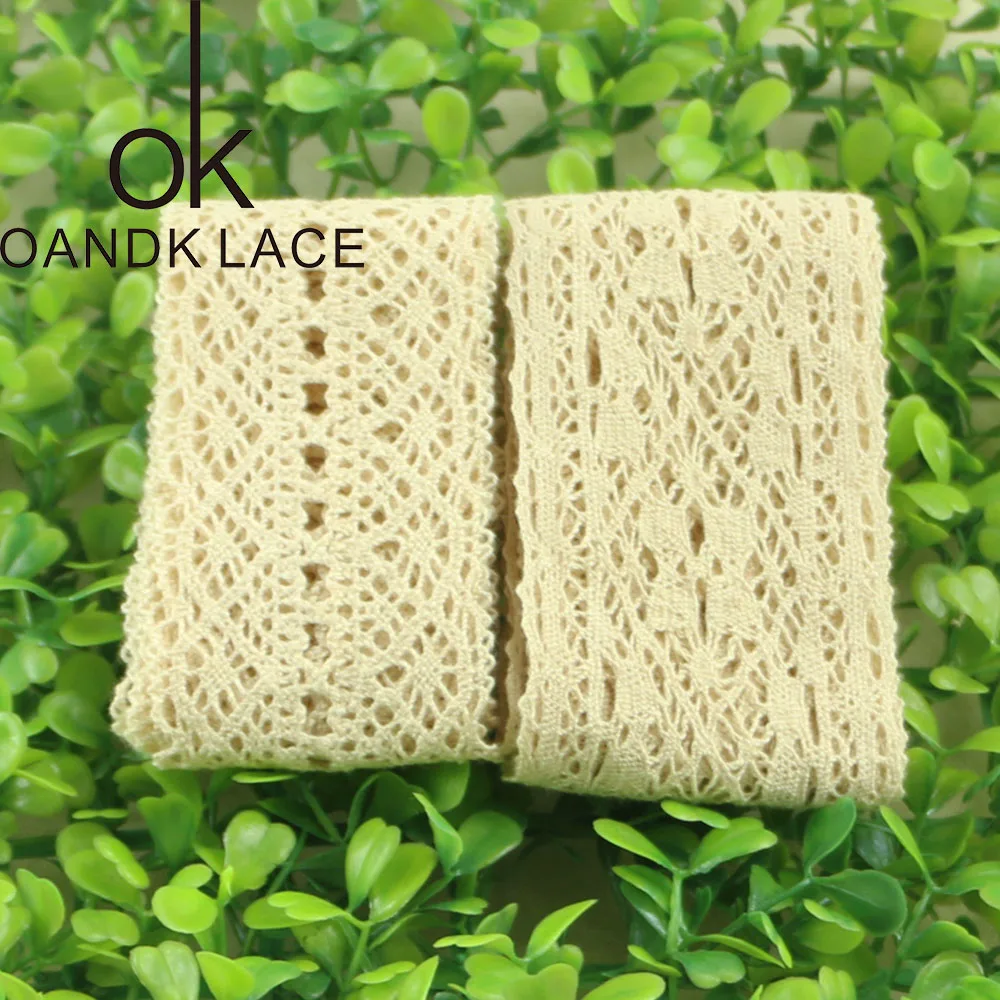 

5 yards 100% cotton lace DIY ribbon beige lace garment accessories COTTON TRIM LACE